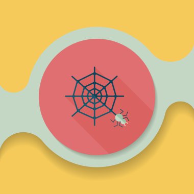 Uzun Gölge, eps10 ile Halloween örümcek düz simgesi