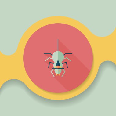 Uzun Gölge, eps10 ile Halloween örümcek düz simgesi