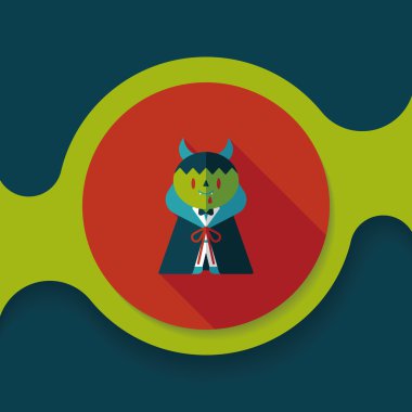 vampir düz simgesi ile uzun gölge, eps10