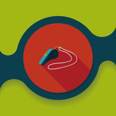 Düdük düz simgesi ile uzun gölge, eps10