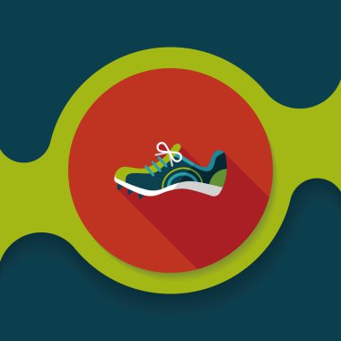 Uzun Gölge, eps10 spor ayakkabı düz simgesi