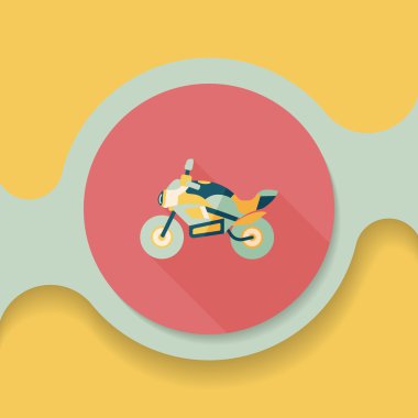 Uzun Gölge, eps10 ile ulaşım motosiklet düz simgesi