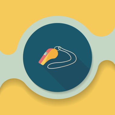 Düdük düz simgesi ile uzun gölge, eps10