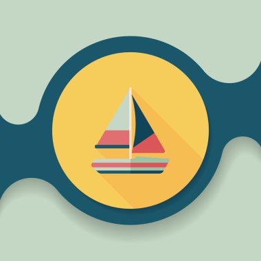 Uzun Gölge, eps10 ile ulaşım yelkenli düz simgesi