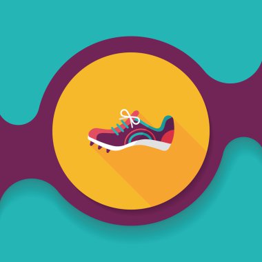 Uzun Gölge, eps10 spor ayakkabı düz simgesi