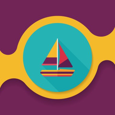 Uzun Gölge, eps10 ile ulaşım yelkenli düz simgesi