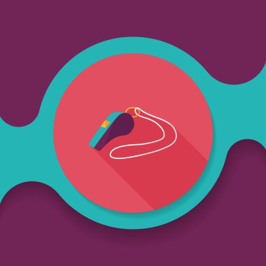 Düdük düz simgesi ile uzun gölge, eps10