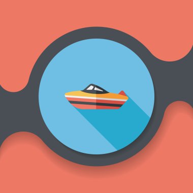 Uzun Gölge, eps10 ile ulaşım gemi düz simgesi