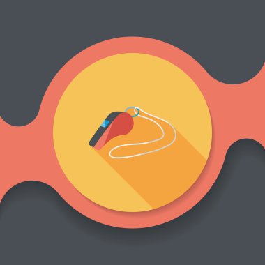 Düdük düz simgesi ile uzun gölge, eps10