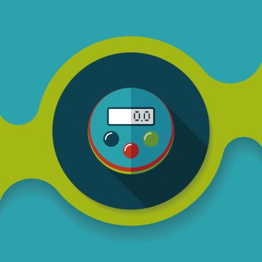 Uzun Gölge, eps10 ile mutfak eşyaları Zamanlayıcı düz simgesi