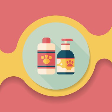 Uzun Gölge, eps10 ile evde beslenen hayvan şampuan düz simgesi