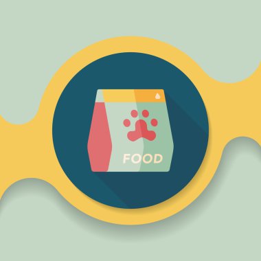 Uzun Gölge, eps10 ile evde beslenen hayvan köpek gıda düz simgesi