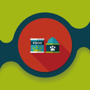 Uzun Gölge, eps10 ile evde beslenen hayvan köpek gıda düz simgesi