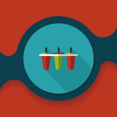 Uzun Gölge, eps10 ile mutfak eşyaları Buz yapıcı düz simgesi