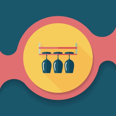 Uzun Gölge, eps10 ile mutfak eşyaları cam bardak düz simgesi