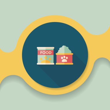 Uzun Gölge, eps10 ile evde beslenen hayvan köpek gıda düz simgesi