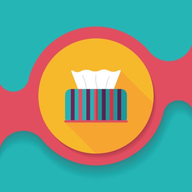 Uzun Gölge, eps10 ile mutfak eşyaları kağıt mendil düz simgesi