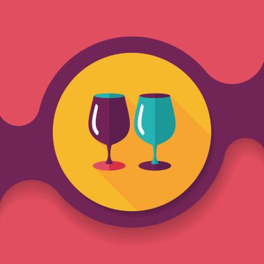 Uzun Gölge, eps10 ile mutfak eşyaları cam bardak düz simgesi