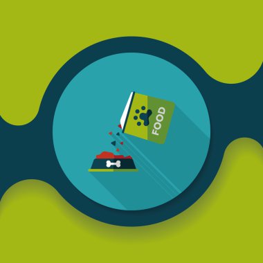 Uzun Gölge, eps10 ile evde beslenen hayvan köpek gıda düz simgesi