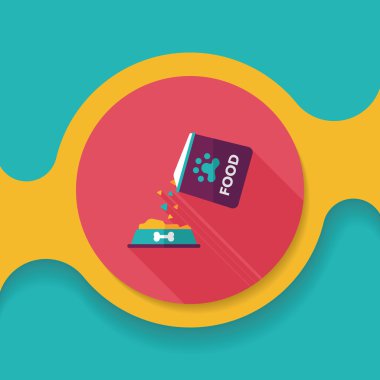 Uzun Gölge, eps10 ile evde beslenen hayvan köpek gıda düz simgesi