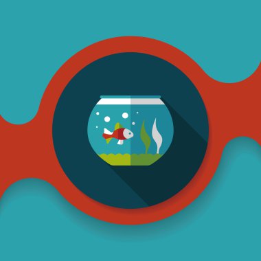 Uzun Gölge, eps10 ile evde beslenen hayvan balık düz simgesi