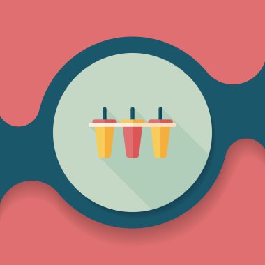 Uzun Gölge, eps10 ile mutfak eşyaları Buz yapıcı düz simgesi