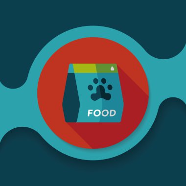 Uzun Gölge, eps10 ile evde beslenen hayvan köpek gıda düz simgesi