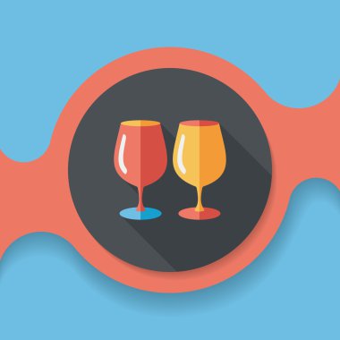 Uzun Gölge, eps10 ile mutfak eşyaları cam bardak düz simgesi