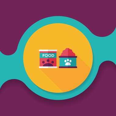 Uzun Gölge, eps10 ile evde beslenen hayvan köpek gıda düz simgesi