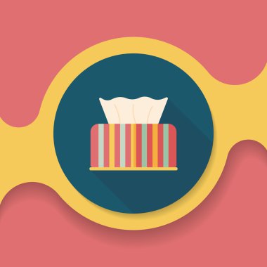 Uzun Gölge, eps10 ile mutfak eşyaları kağıt mendil düz simgesi