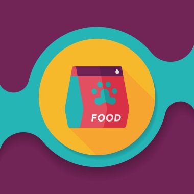 Uzun Gölge, eps10 ile evde beslenen hayvan köpek gıda düz simgesi