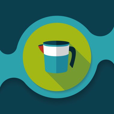 Uzun Gölge, eps10 Kupası düz simgesiyle ölçme mutfak eşyaları