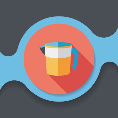 Uzun Gölge, eps10 Kupası düz simgesiyle ölçme mutfak eşyaları