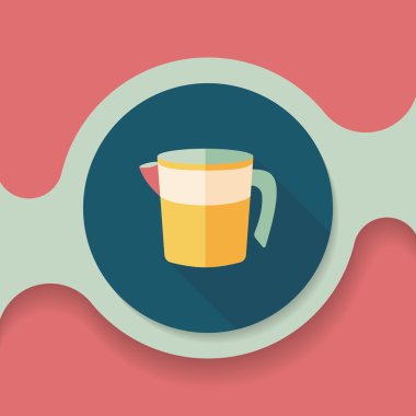 Uzun Gölge, eps10 Kupası düz simgesiyle ölçme mutfak eşyaları