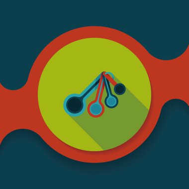 Uzun Gölge, eps10 ile mutfak eşyaları kaşık düz simgesi