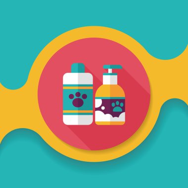 Uzun Gölge, eps10 ile evde beslenen hayvan şampuan düz simgesi