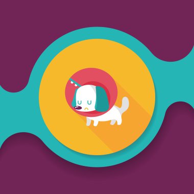 Evde beslenen hayvan Elizabethan yaka uzun gölge, eps10 düz simgesiyle