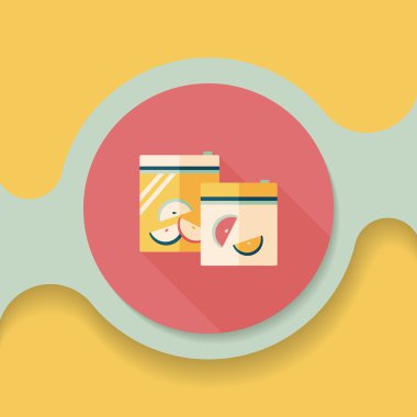 mutfak eşyaları fermuar çanta uzun gölge, eps10 simgesiyle düz