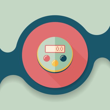 Uzun Gölge, eps10 ile mutfak eşyaları Zamanlayıcı düz simgesi