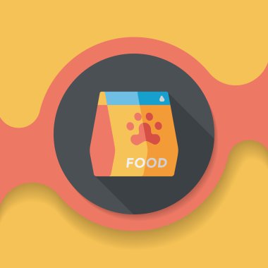 Uzun Gölge, eps10 ile evde beslenen hayvan köpek gıda düz simgesi