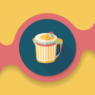 Uzun Gölge, eps10 ile mutfak eşyaları çöp düz simgesi