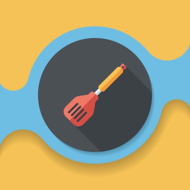 Uzun Gölge, eps10 ile mutfak eşyaları spatula düz simgesi