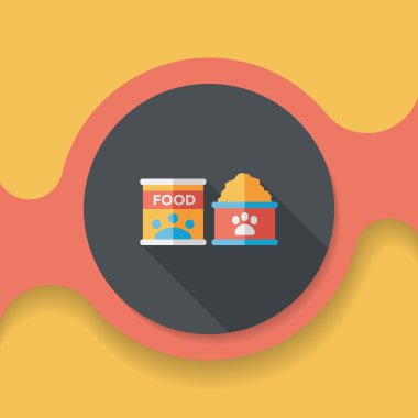 Uzun Gölge, eps10 ile evde beslenen hayvan köpek gıda düz simgesi