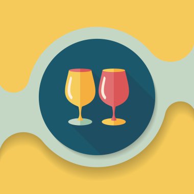 Uzun Gölge, eps10 ile mutfak eşyaları cam bardak düz simgesi