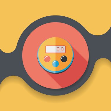 Uzun Gölge, eps10 ile mutfak eşyaları Zamanlayıcı düz simgesi