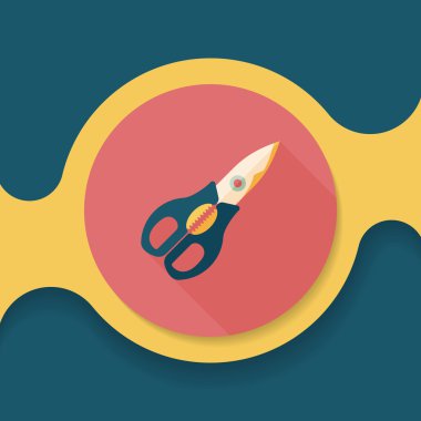 Uzun Gölge, eps10 ile mutfak eşyaları makas düz simgesi