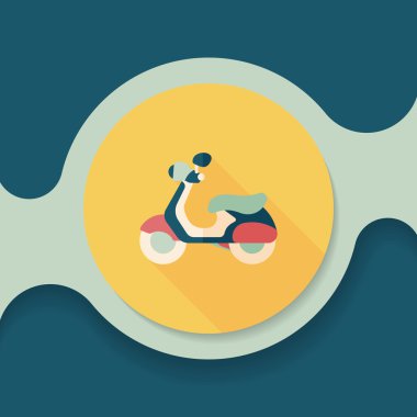 Uzun Gölge, eps10 ile ulaşım scooter düz simgesi