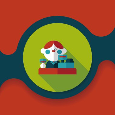 dükkan sahibi uzun gölge, eps10 düz simgesiyle