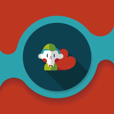 Uzun Gölge, eps10 ile Sevgililer günü çocuk düz simgesi