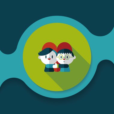 Uzun Gölge, eps10 ile Sevgililer günü Çift düz simgesi